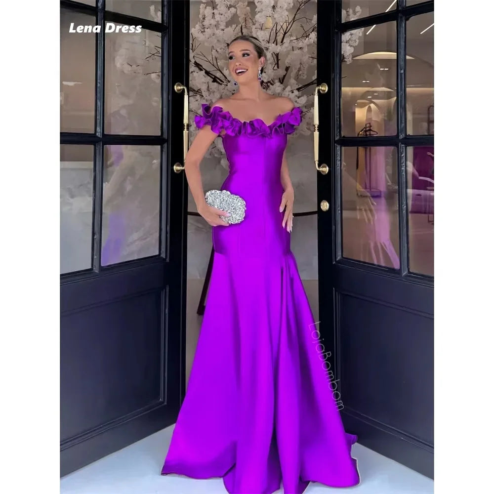 Lena Off-shoulder Luxurious Women's Evening Dresses for Special Occasions Luxury Prom Dresses 2025 Purple Custom Made Ball Gown