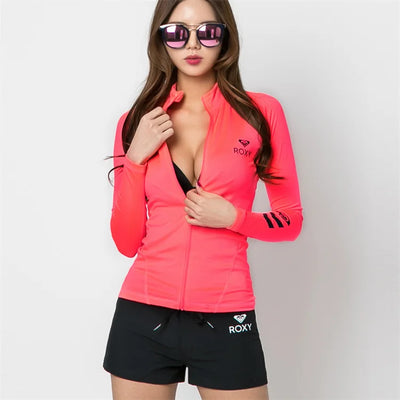 Women's Wetsuit Sun Protection Long Sve Surfing Outerwear Qui Dry Suit Separate Design for Snorkeling And Swimming