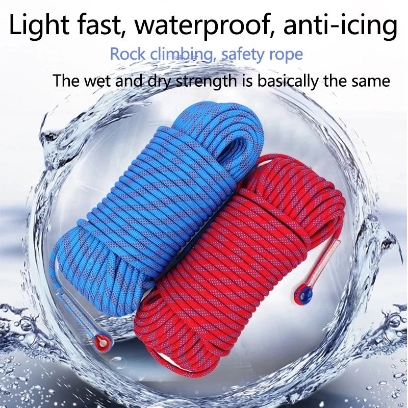 50m Static Climbing Rope 8mm Outdoor Survival Rescue And Safety Cord Climbing Wall Equipment Accessorie Car Tow Rope 10m 20m 30m