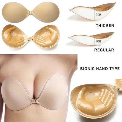 Sexy Wireless Front Closure Bras For Women Invisible Push Up Strapless Bra Plus Size Backless Self Stick On Bralette Comfort Bra