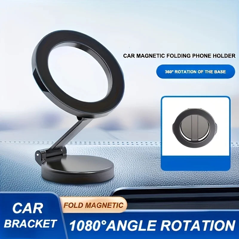 Fits MagSafe Car Mount, [All-Metal] Magnetic Phone Holder for Car with Strong Magnets, 360° Adjustable iPhone Car Mount