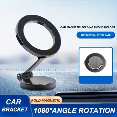 Fits MagSafe Car Mount, [All-Metal] Magnetic Phone Holder for Car with Strong Magnets, 360° Adjustable iPhone Car Mount