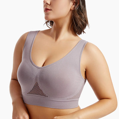 Breathable Sports Bra Top Fitness Women Brassiere Removable Padded Sport Bra Running Gym Seamless Push Up Bras