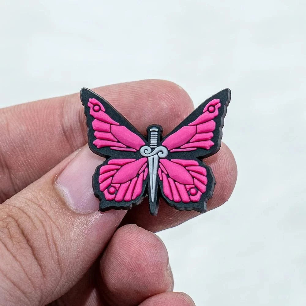 20//50/100pcs Random Pink Shoe Charms for Women Make Up Shoe Decorations Pins for Girls Gifts Sandal Accessories Flamingos