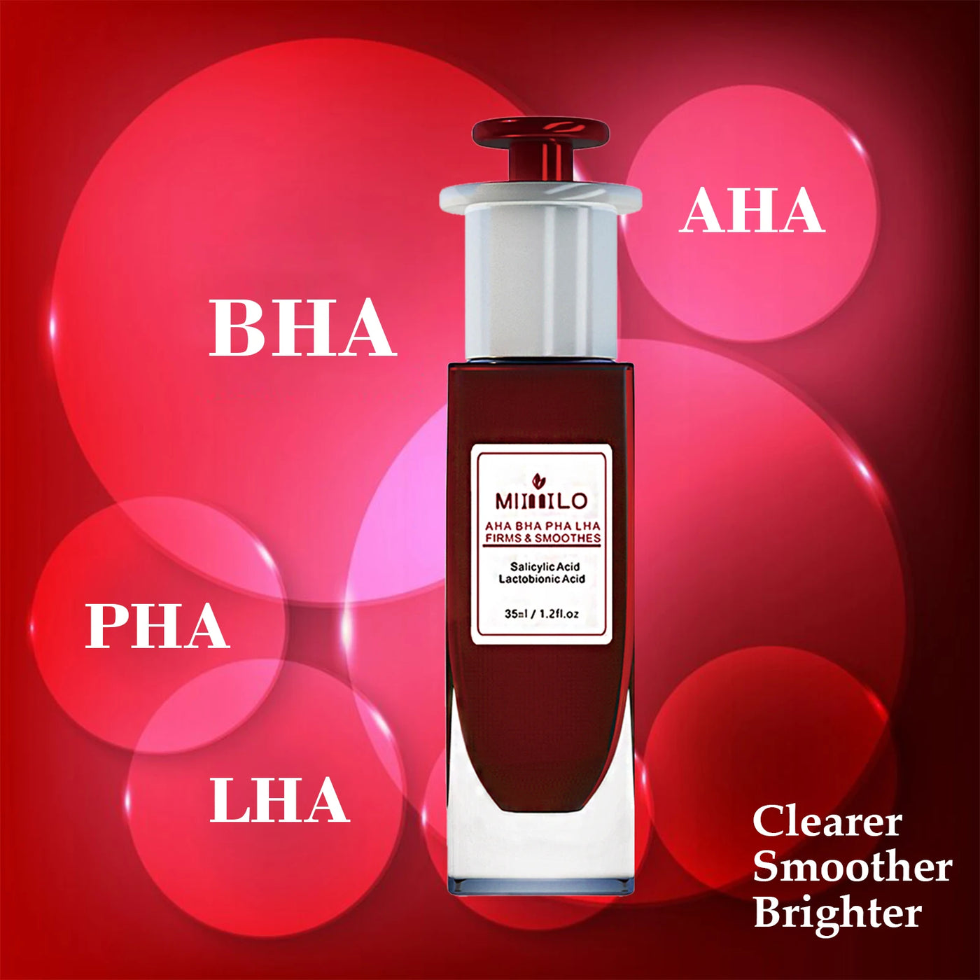 Salicylic Acid serum, gently exfoliates dead skin cells,  AHA, BHA, PHA and LHA, contains glycolic acid, aloe vera leaf