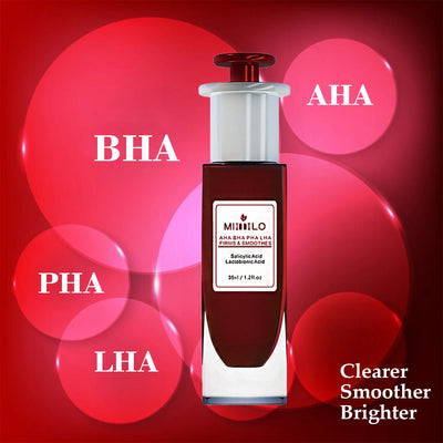 Salicylic Acid serum, gently exfoliates dead skin cells,  AHA, BHA, PHA and LHA, contains glycolic acid, aloe vera leaf