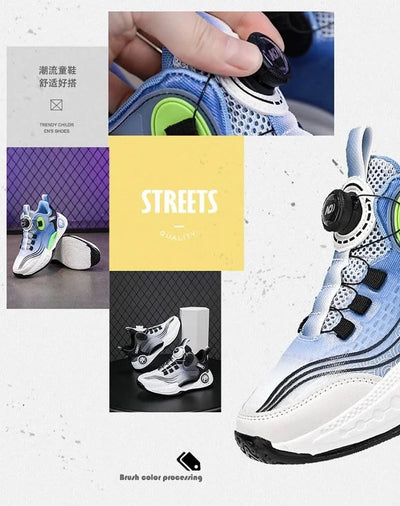 Children Basketball Shoes Boys Sneaker 2025 New Luxury Tennis Shoes 4 To 12 Years Breathable Non-slipp Sports Shoes for Boy