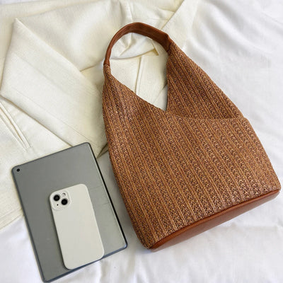 Fashion Straw Bag Designer Shoulder Bag Women Tote Summer Beach Vacation Bag Bohemian Shopping Pocket Crossover Sacos De Ombro