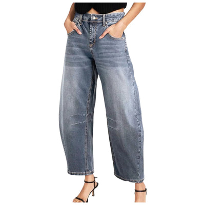 Designer Wide Leg Pants For Women Mid Rise Barrel Jeans For Women Wide Leg Mid Waist Cropped Denim Summer Shorts For Women Jean