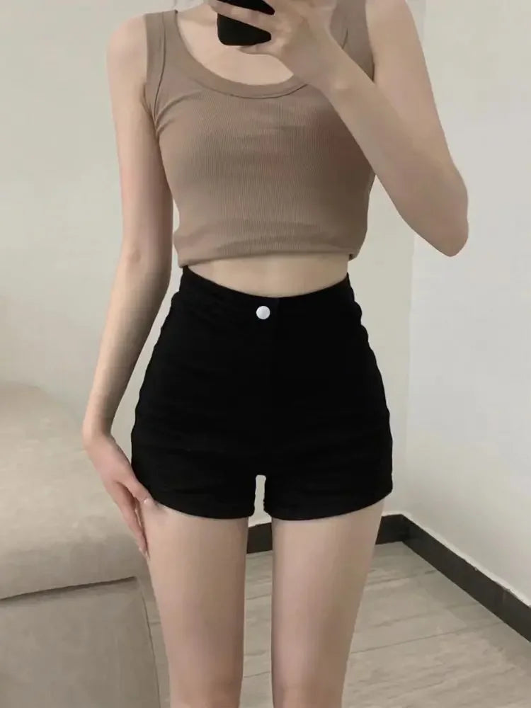 Black Denim Shorts for Women Summer Jorts Short Jean Pants Woman Elegant Designer Design New In Streetwear Flowy Comfy XXL XL