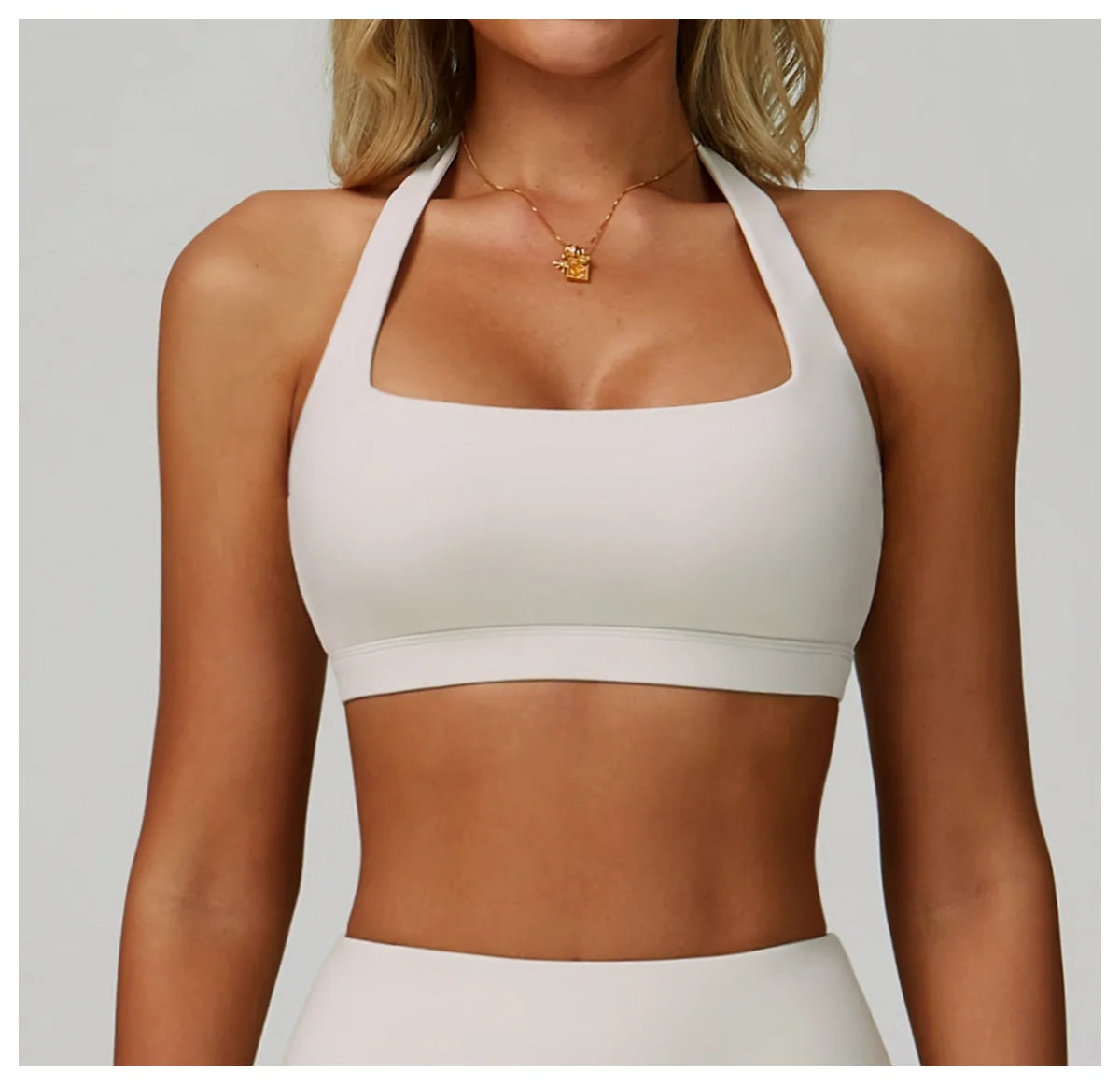 Breathable Sports Bra Anti-Sweat Fitness Top Women Hanging Neck Yoga Bra Shockproof Crop Tops Push Up Sport Bra Gym Workout Vest
