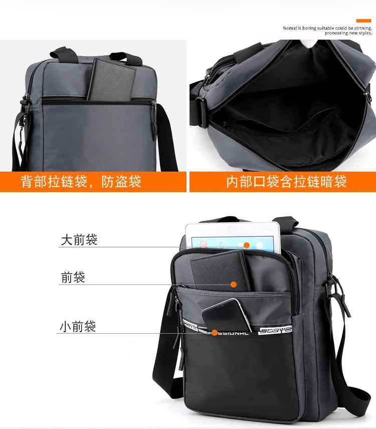 Men's High Capacity Hand Bags New Trendy Cool Men's Shoulder Bags Nylon Messenger Bags Travel Handbag Crossbody Bag Sling Bag
