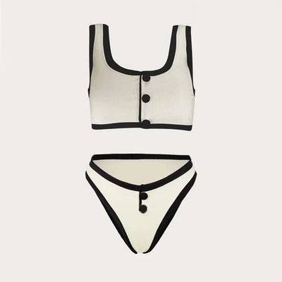 Woman Swimwear 2024 High Waist Bikinis Shorts Women's Swimsuit Luxury Ribbed Two-piece Bathing Suits Summer Bikini Set Swim Suit