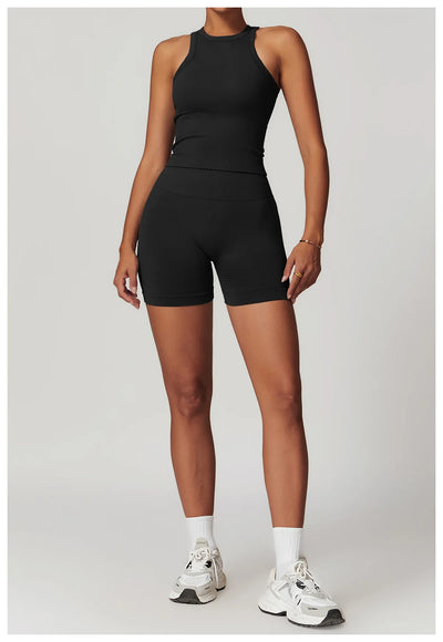 Seamless Athletic Wear Women's Clothes 2 Pieces Yoga Set Workout Sportswear Gym Clothing High Waist Leggings Fitness Sports Suit