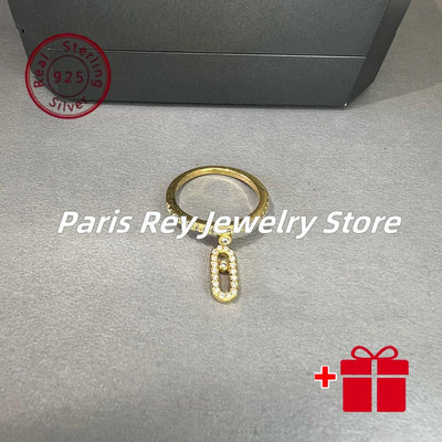 Luxury Classic S925 Inlaid Sliding High Beauty Ring Women's Jewelry Ring Luxury Party Girlfriend Anniversary Gift