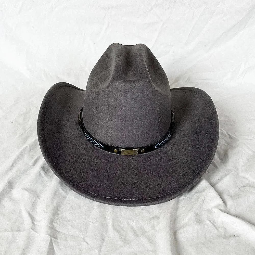 Men's Western Women's Cowboy Hat Army Green Men's Women's Cowboy Jazz Hat Wide Brim Felt Fedora Sombrero Hombre