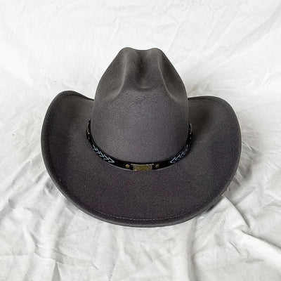 Men's Western Women's Cowboy Hat Army Green Men's Women's Cowboy Jazz Hat Wide Brim Felt Fedora Sombrero Hombre