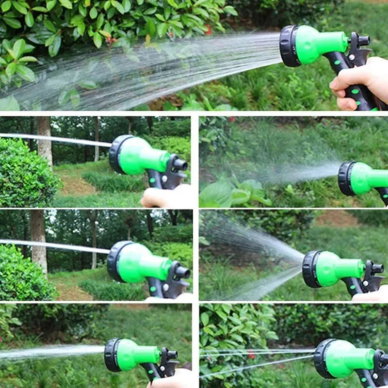 Extendable Garden Hose, High-Pressure Car Wash with 7 Spraying Functions, Home Garden Watering Hose for Multiple Uses，Water Gun