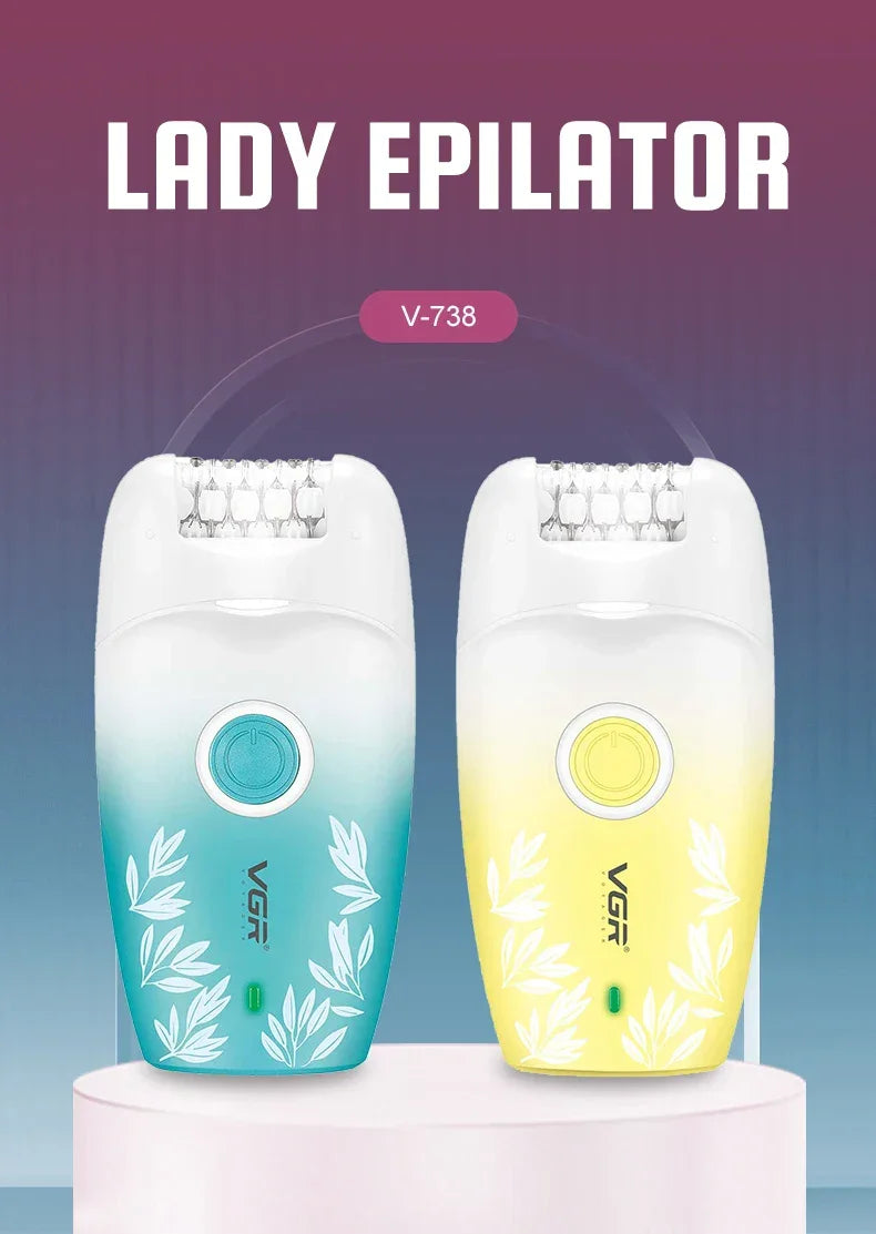 VGR 738 Women's Epilators Metal Hair Removal Machine Woman Usb C Shaver Woman Electric Finich Touch 37