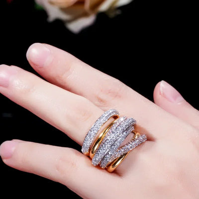 New Designer Luxury Rings for Women Gold Wedding Couple Twining Fashion Jewelry Wholesale Mens Big Size