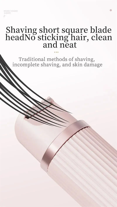 Women Epilator Dual Head Facial Electric Razor Body Shaver for Shaving Bikini Trimmer Area Leg Waterproof Female Hair Removal