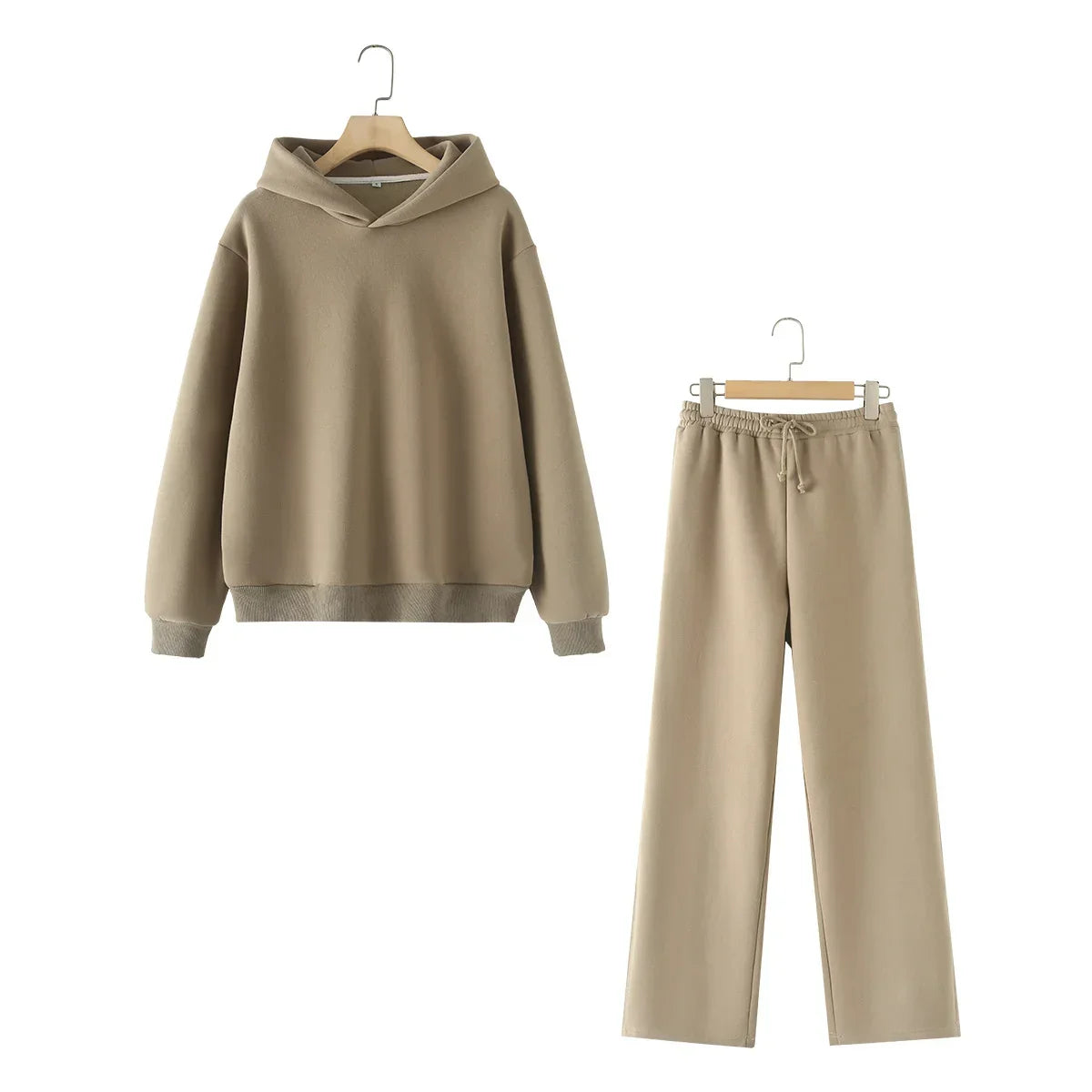 Tracksuits Set Woman 2024 Winter Cotton Solid Women's Suits Wide Baggy Pants Sportswear Women Sweater 2 Piece Set Women Outfits