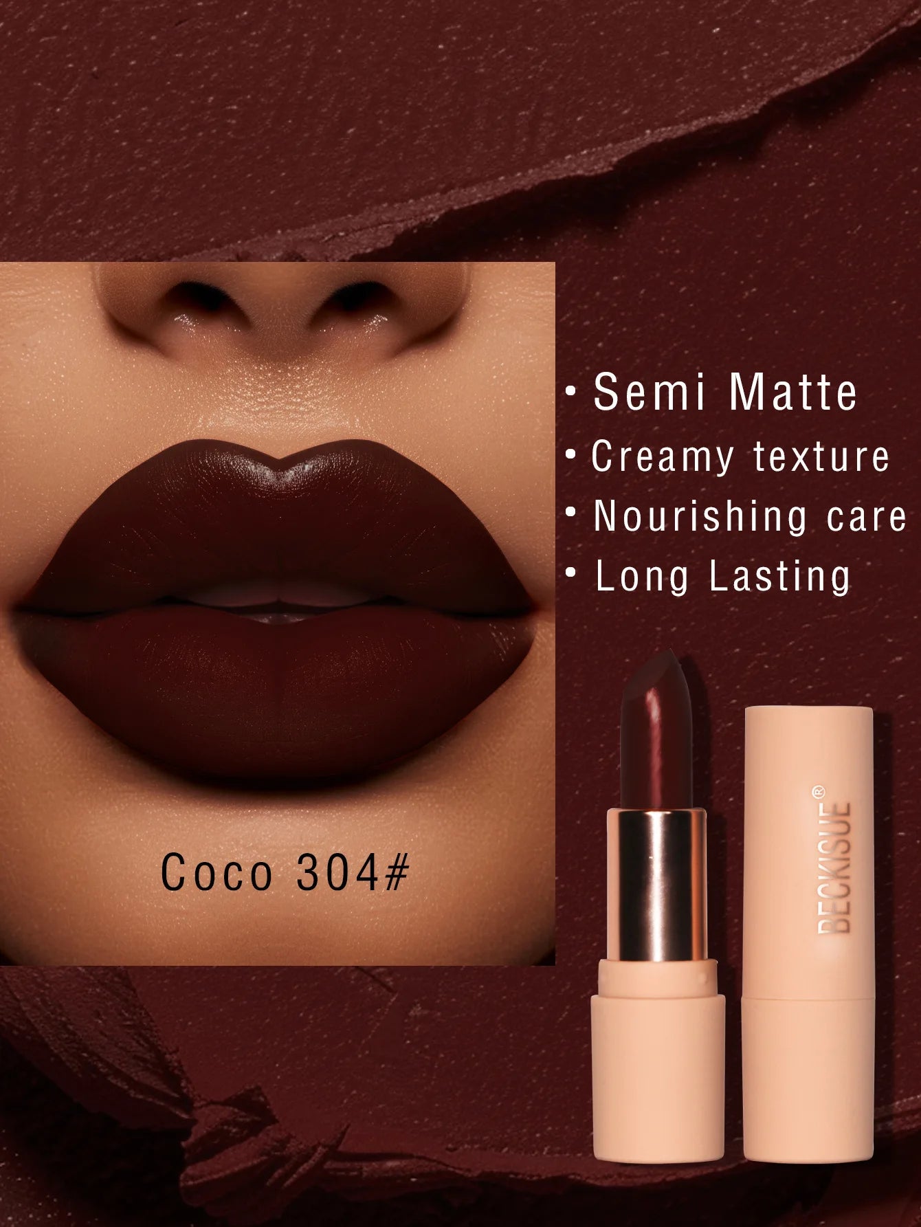 Coffee Velvet Lipstick - Luxurious Deep Nourishing Matte Finish Long-Lasting Waterproof Lip Color