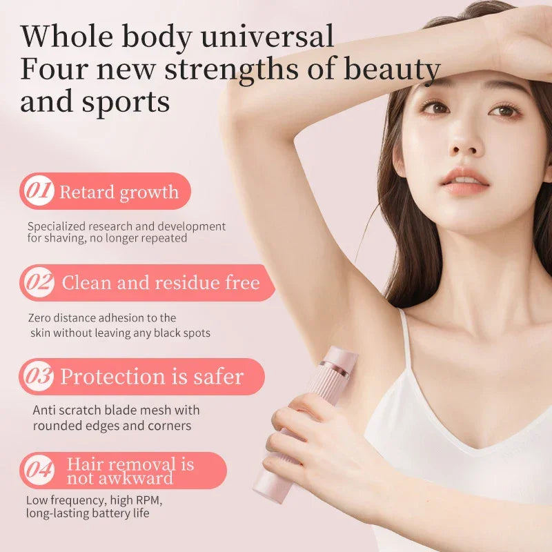 Women Epilator Dual Head Facial Electric Razor Body Shaver for Shaving Bikini Trimmer Area Leg Waterproof Female Hair Removal