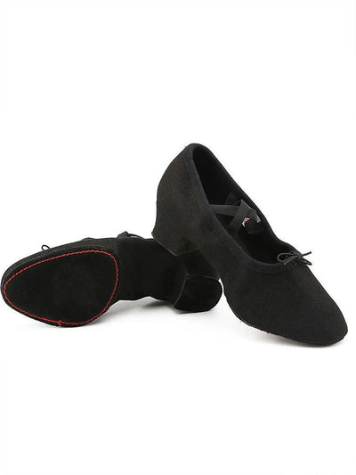 Women Dance Shoes Girls Ballet Jazz Salsa Shoes Soft Sole Low Heels Kids Dancing Slippers Pink Black Red Children Latin Sneakers