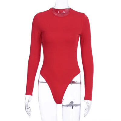 O Neck Long Sleeve Solid White Sexy Bodysuit Women Black Autumn Winter Body Top Gray Casual Lady Streetwear Bodysuits