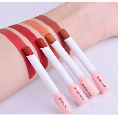 4 Colors Cigarette Lipstick Set Matte Lip Gloss Long Lasting Lip Glaze Waterproof Lip Stick Tube Nude Lip Tint Makeup Cosmetics