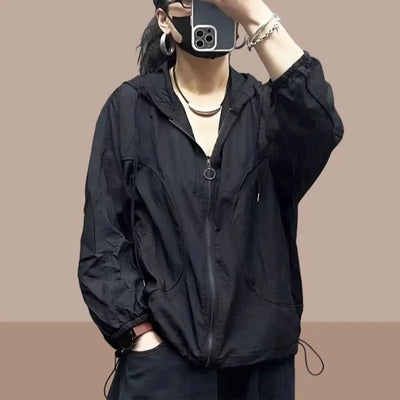 Summer New Fashion Women's Jacket Beach Thin Sunscreen UV Protection Coat 2023 Female Long Sleeve Hooded Jackets Outerwear Tops