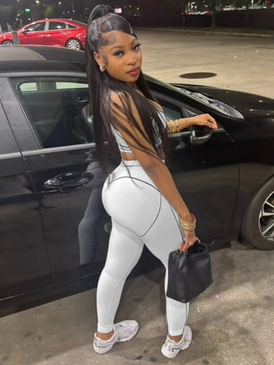 Women Activewear Summer Fitness Gym Yoga Sets Two Piece Set Bra Crop Top And High Waist Leggings Sportswear Training Workout Set