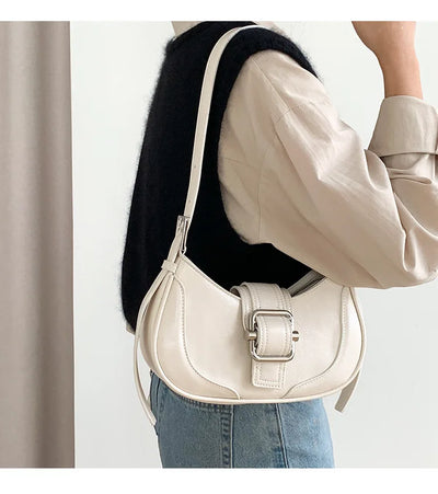 Fashion Handbags For Women Half-moon Leather Hasp lady Shoulder Crossbody Bag Luxury Designer Ladies Underarm Bags Hobo coffee
