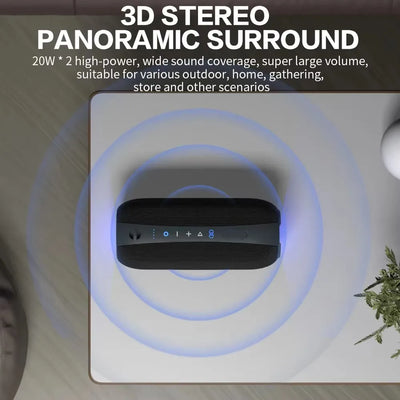 Wireless Bluetooth Speakers Portable Dual Speakers Punk Style LED Bass Diaphragm Sound TWS Speaker
