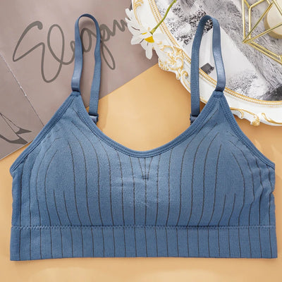 Women Seamless Sports Crop Top Sexy Bra Female Bralette Sleeveless Camis Crochet Tank Underwear Summer Lingerie Tube Tops