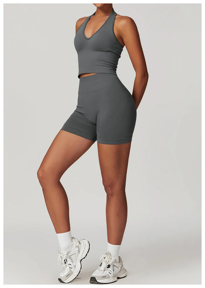 Seamless Athletic Wear Women's Clothes 2 Pieces Yoga Set Workout Sportswear Gym Clothing High Waist Leggings Fitness Sports Suit