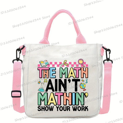 New Designer School Handbag Funny Back To School Print Crossbody Bag for Girls Boys Fashion Teacher Gifts Canvas Shoulder Bags