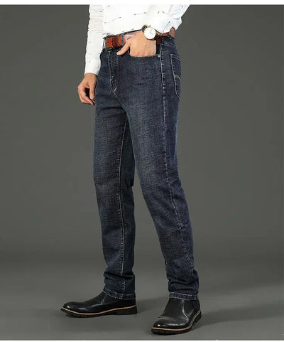 Classic Business Casual Jeans Men 2025 New Fashion Retro Slim Stretch Denim Trousers Male High Quality Luxury Pants Men Clothing
