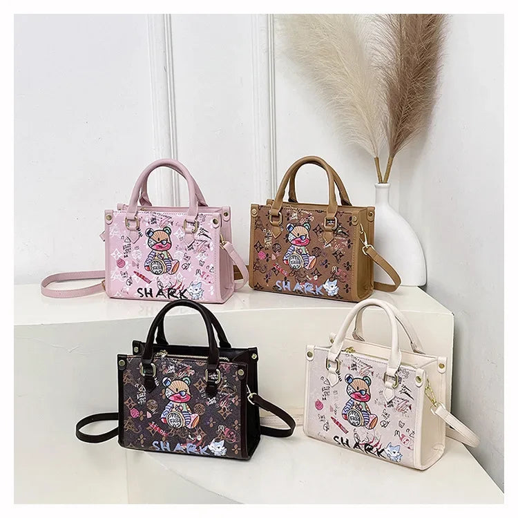 2025 Designer-Inspired Doodle Handbag - Women's Elegant Shoulder Tote, Spacious Summer Crossbody Purse with Top Handle