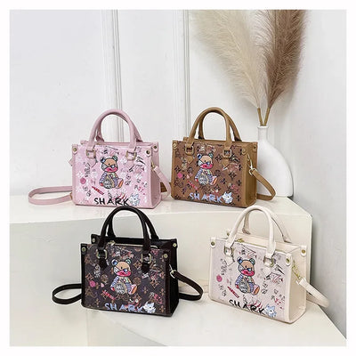 2025 Designer-Inspired Doodle Handbag - Women's Elegant Shoulder Tote, Spacious Summer Crossbody Purse with Top Handle