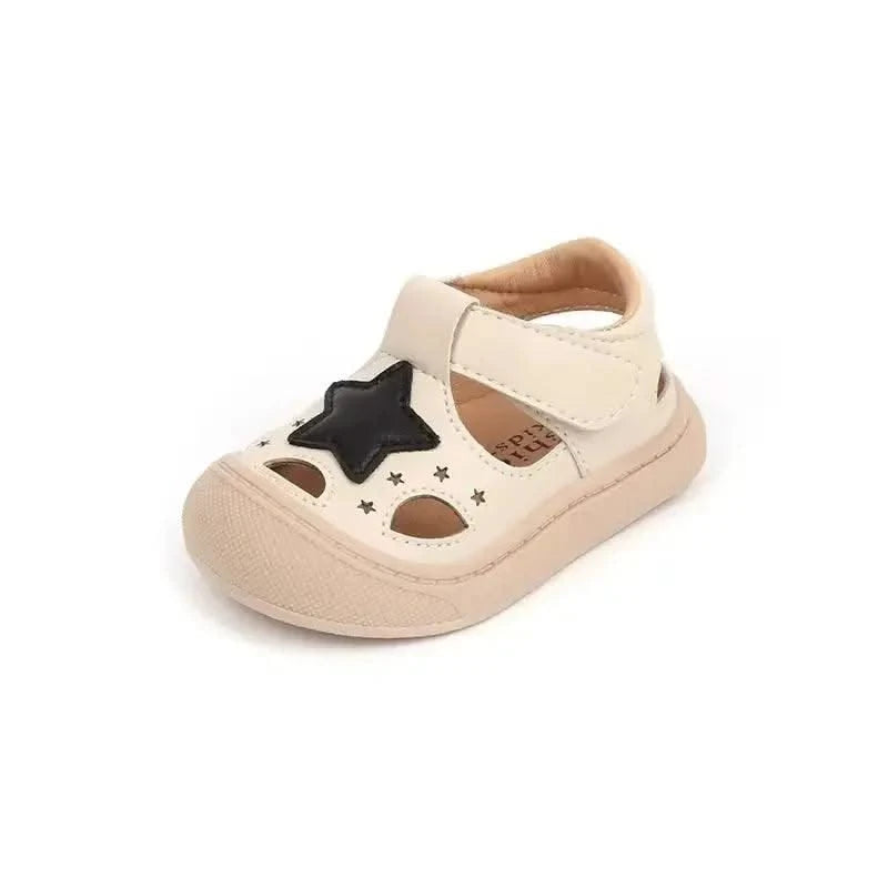 Non-slip Soft Sole Kids Walking Shoes | Hollowed-out Breathable Flat Shoes with Cute Stars  |  Beach Shoes for Children