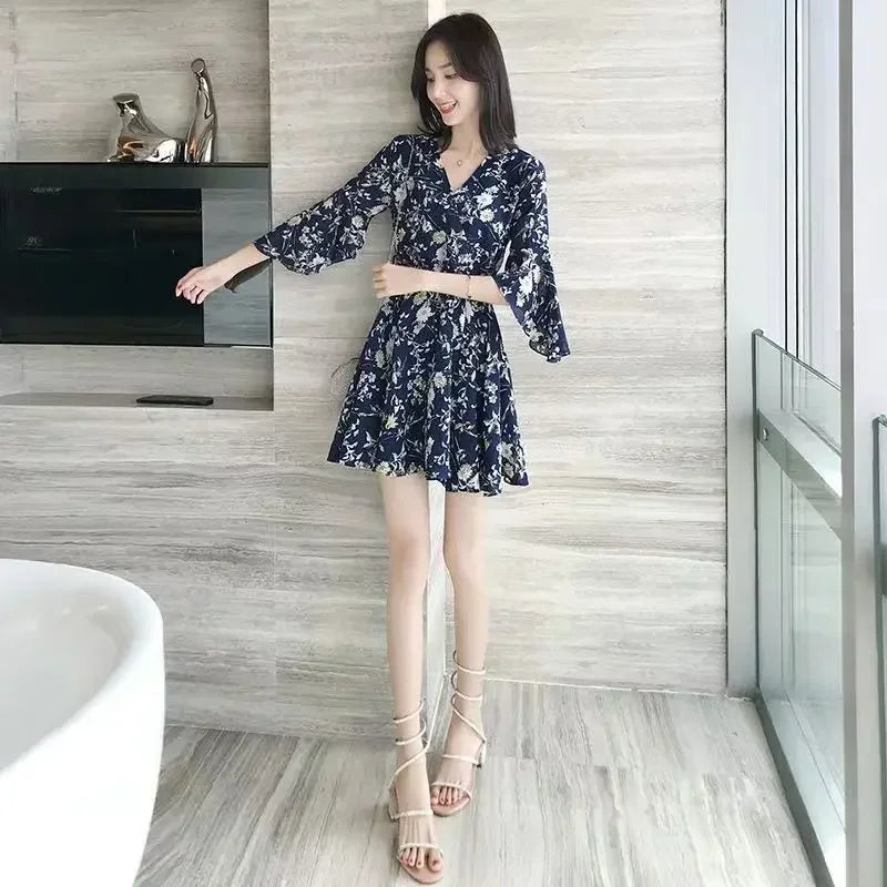 Woman Dress Ruffle Dresses for Women Beach C Flower Soft Floral X High Quality Luxury Sensual Sexy Fashion Summer 2024 Elegant G