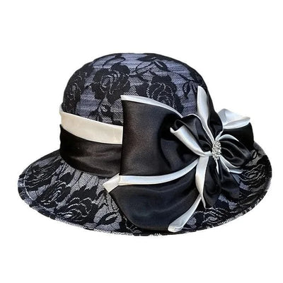 linen rolled edge small top hat for women's British retro fashion hat summer mesh breathable sun protection and sunshade hat