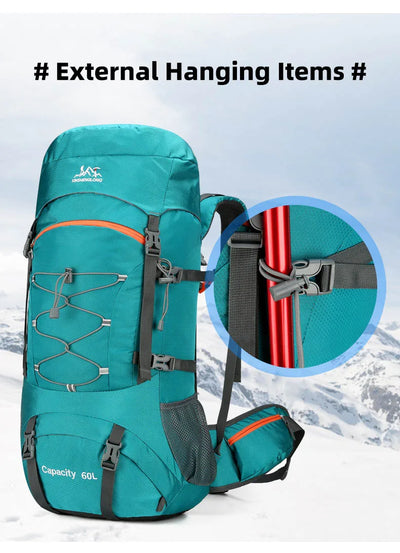 Hiking Backpack Camping Bag Mountain Climbing with Waterproof Rain Cover Daypack for Men Women Outdoor Travel Rucksack Fishing