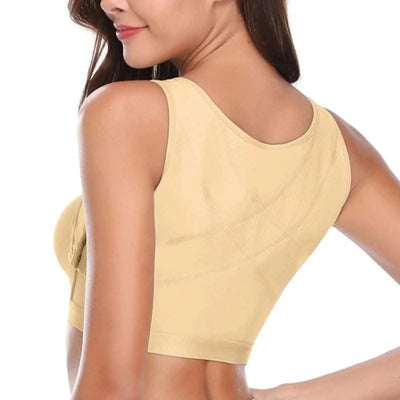 Women Post-Surgery Shaper Front Closure Bra Compression Posture Corrector Crop Top with Breast Support Band