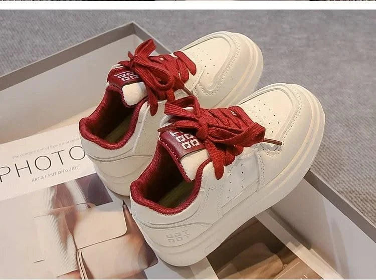 Kids Sports Shoes Non-slip Soft Sole Boys Girls Casual Shoes White Trendy 2025 New Fashion Children Sneakers Breathable Comfort