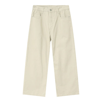 Men Streetwear Korean Loose Straight Denim Pants New Mens Trousers Baggy Beige Jeans Men Fashion Casual Oversized Wide Leg Jeans