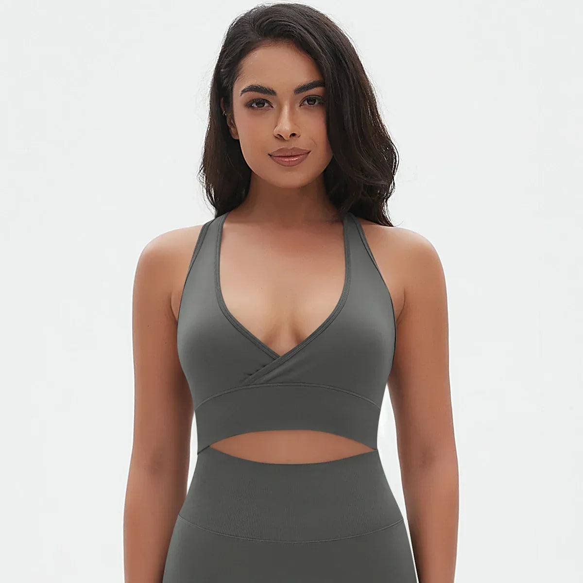 Women Sports Bra High Support Impact Ruched Fitness Underwear Gym Yoga Top Workout Clothes Push-up Corset Padded Activewear