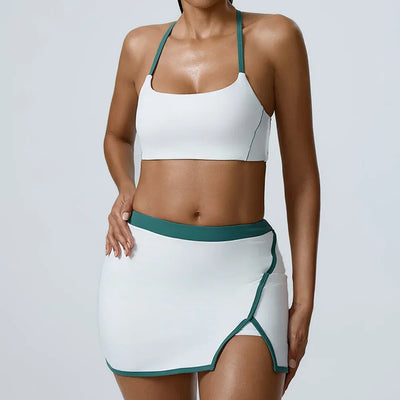 Women Yoga  Workout Set Bra and Shorts Two Piece Patchwork Open Sexy Back Elastic Fitness Sexy Yoga Outfit Sport  Women